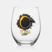 トータル太陽のEclipseギフト2024あなたの都市州 ステムなしワイングラス (正面)