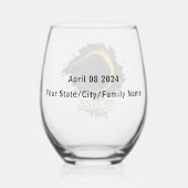 トータル太陽のEclipseギフト2024あなたの都市州 ステムなしワイングラス (裏面)