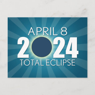 トータル太陽のEclipse – 青デザイン ポストカード