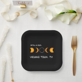 トータル太陽のEclipse 2024タパーソナライズされたウン州 ペーパープレート