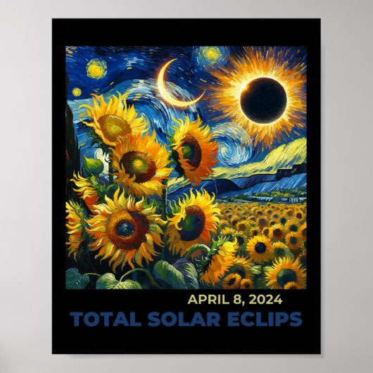 トータル太陽のEclipse 2024ビンセント・ヴァン・ゴッホ・アートサンフ ポスター (正面)