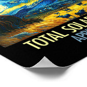 トータル太陽のEclipse 2024星空の夜バンゴッホトット ポスター (角)