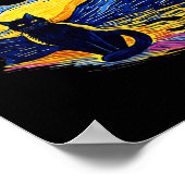 トータル太陽のEclipse 2024星空の夜バンゴッホ ポスター (角)