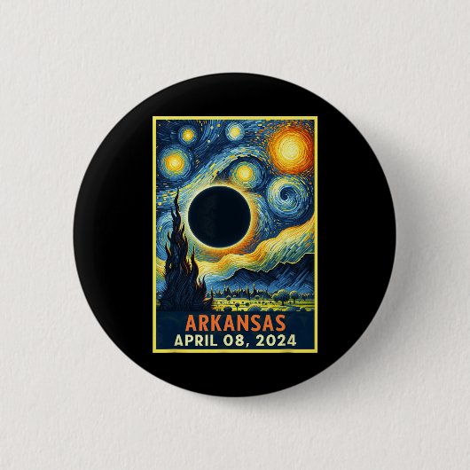 トータル太陽のEclipse 2024星空の夜 缶バッジ (正面)
