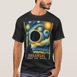 トータル太陽のEclipse 2024星空の夜 Tシャツ