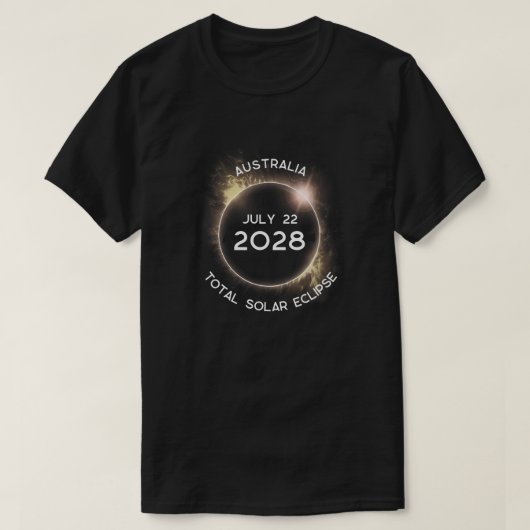 トータル太陽のEclipse 2028アートデザイン Tシャツ (デザイン正面)