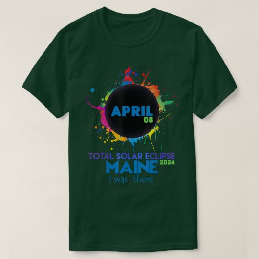 トータル太陽のEclipse Maine 2024カラフル全体性 Tシャツ (デザイン正面)
