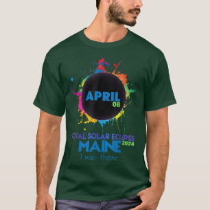 トータル太陽のEclipse Maine 2024カラフル全体性 Tシャツ
