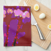トータル抽象芸術ブーゲンビリア キッチンタオル (四つ折り)