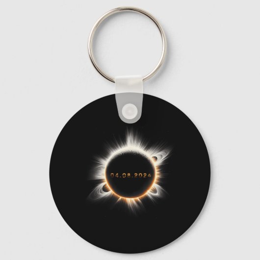 トータル春4.08.24トータル太陽のEclipse 2024 キーホルダー (正面)