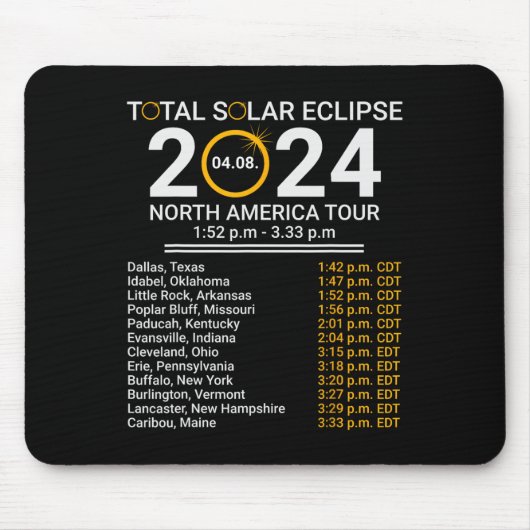 トータル春4.08.24トータル太陽のEclipse 2024 マウスパッド (正面)