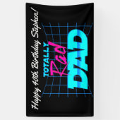 トータル素晴らしいパパおもしろい80sバースデーパーティー 横断幕 (縦)