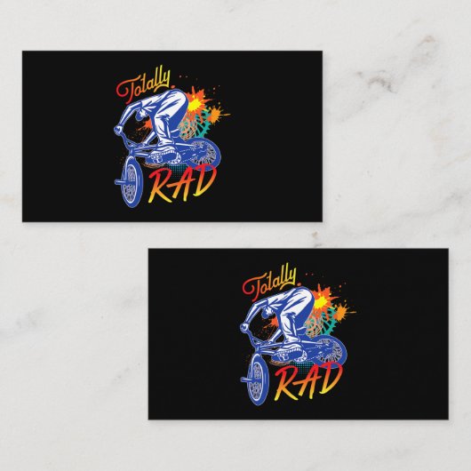 トータル素晴らしい80s BMXバイク少年の女の子 名刺 (正面/裏面)