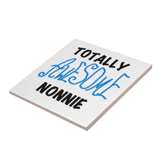 トータル素晴らしノニーブルー文字Tシャツとギフト タイル (側面)