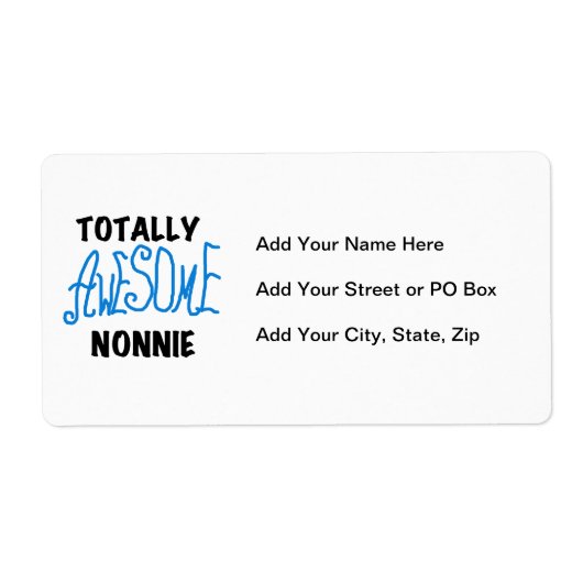 トータル素晴らしノニーブルー文字Tシャツとギフト ラベル (正面)