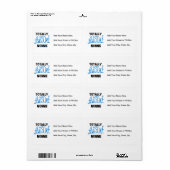 トータル素晴らしノニーブルー文字Tシャツとギフト ラベル (フルシート)