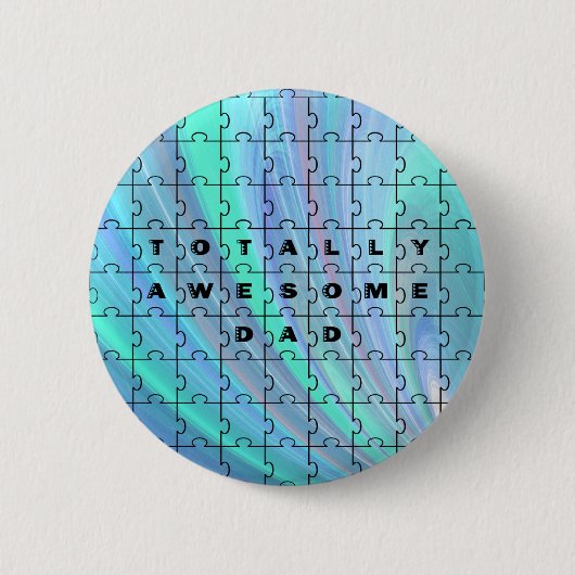 トータル素晴らしパパパズルブルー 缶バッジ (正面)