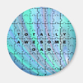 トータル素晴らしパパ引用文パズルイン青 マグネット (正面)