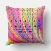 トータル素晴らしマピンクスワールパズルデザイン クッション (裏面)