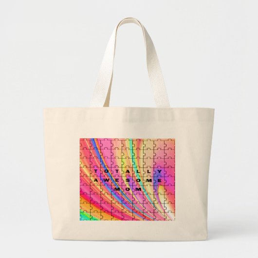 トータル素晴らしマピンクスワールパズルデザイン ラージトートバッグ (正面)
