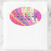トータル素晴らしマピンクスワールパズルデザイン 楕円形シール (バッグ)