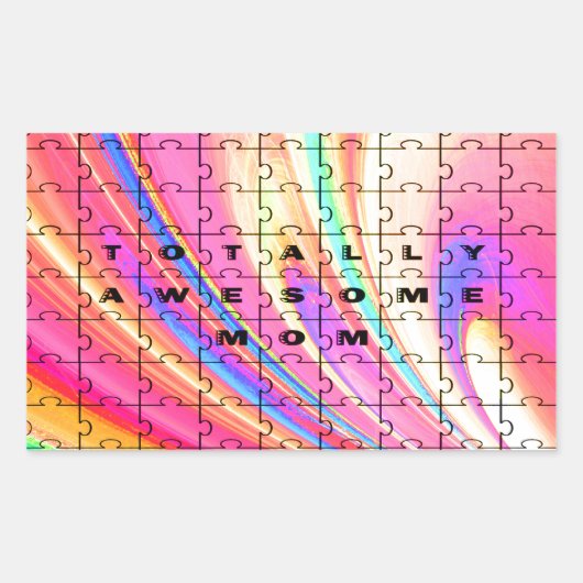 トータル素晴らしマピンクスワールパズルデザイン 長方形シール (正面)