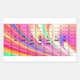 トータル素晴らしマピンクスワールパズルデザイン 長方形シール