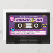 トータル素晴らし90年代カセッテ誕生日パーティー招待状 招待状 (正面/裏面)