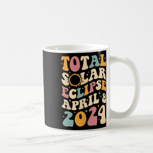 トータル04 08 24 太陽の Eclipse 2024 Groovy コーヒーマグカップ (右)