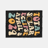 トータル04 08 24 太陽の Eclipse 2024 Groovy フリースブランケット (正面(横))