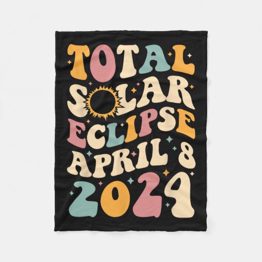 トータル04 08 24 太陽の Eclipse 2024 Groovy フリースブランケット (正面)