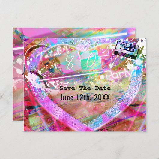 トータル80の明るいおもしろいハートパーティー 案内ポストカード (正面/裏面)