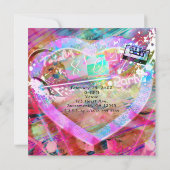 トータル80ズブライトおもしろいハートパーティの招待状 招待状 (裏面)