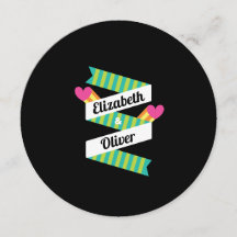 トータル80年代ピンクハートとグリーンストライプ結婚