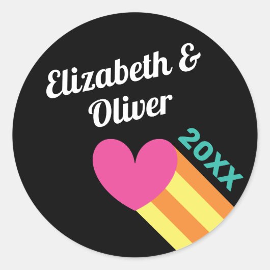 トータル80年代ピンクハート結婚ズ ラウンドシール (正面)