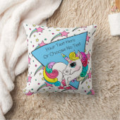 トータル80年代90年代レトロスカラフルタース白ユニコーン クッション (ブランケット)