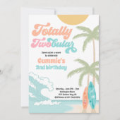 トータルTWOBULARサーフボードビーチ2nd誕生日 招待状 (正面)
