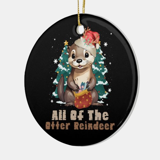 トータートトナカイおもしろいのクリスマス動物F セラミックオーナメント (左)