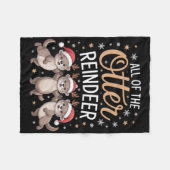 トータートトナカイのクリスマスの冬よくはしゃぐ全て フリースブランケット (正面(横))