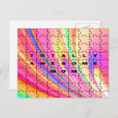 トータ素晴らしルマムピンク渦パズルデザイン ポストカード (正面/裏面)