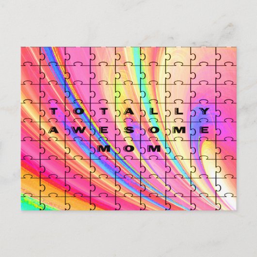トータ素晴らしルマムピンク渦パズルデザイン ポストカード (正面)