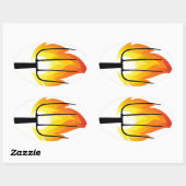 トーチとピッチフォーク 楕円形シール (シート)