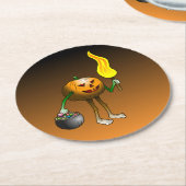 トーチコースター付きカボチャ ラウンドペーパーコースター (アングル)