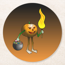 トーチコースター付きカボチャ ラウンドペーパーコースター