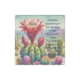 トーチサボスフラワー&引用文 ストーンマグネット