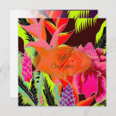 トーチジンジャーとヘリコニア/ルアウ（ハワイ式宴会）結婚ズ 招待状 (正面/裏面)