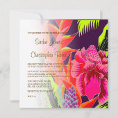 トーチジンジャーとヘリコニア/ルアウ（ハワイ式宴会）結婚ズ 招待状 (裏面)