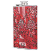 トーチジンジャーリリー、レッドフラワートロピカルアート フラスク (左)