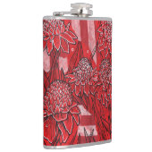 トーチジンジャーリリー、レッドフラワートロピカルアート フラスク (右)