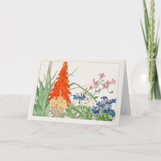 トーチリリー、ロベリアby谷上湖南 カード (正面)